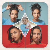 Ontwerp Je Eigen 5 Foto Collage Kartonnen Onderzetters (Voorkant)