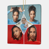 Ontwerp Je Eigen 5 Foto Collage Keramisch Ornament (Links)