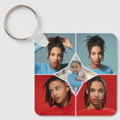Ontwerp Je Eigen 5 Foto Collage Sleutelhanger (Voorkant)