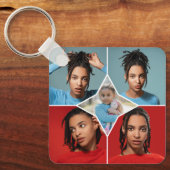 Ontwerp Je Eigen 5 Foto Collage Sleutelhanger (Voorkant)