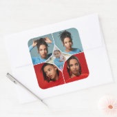 Ontwerp Je Eigen 5 Foto Collage Vierkante Sticker (Envelop)