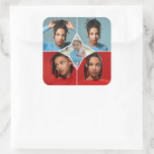 Ontwerp Je Eigen 5 Foto Collage Vierkante Sticker (Tas)