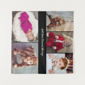 Ontwerp Je Eigen 5 Foto Collage Wandkleed (Voorkant (horizontaal))