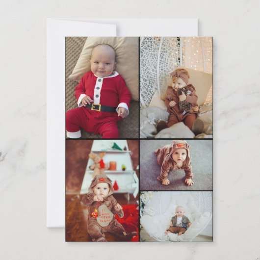 Ontwerp je eigen 5 fotocollage aankondiging (Voorkant)