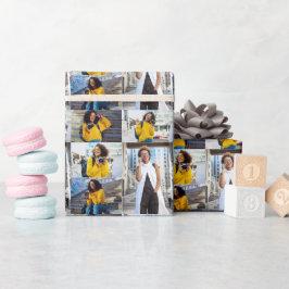 Ontwerp je eigen 5 fotocollage cadeaupapier