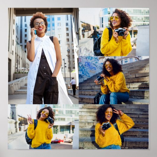 Ontwerp je eigen 5 fotocollage poster (Voorkant)