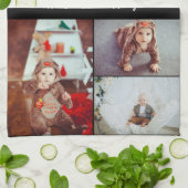 Ontwerp je eigen 5 fotocollage theedoek (Gevouwen)