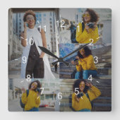 Ontwerp je eigen 5 fotocollage vierkante klok (Voorkant)