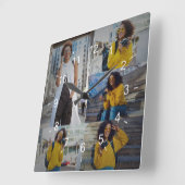 Ontwerp je eigen 5 fotocollage vierkante klok (Hoek)