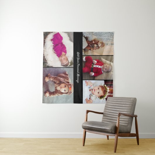 Ontwerp je eigen 5 fotocollage wandkleed (In Situ (horizontaal))