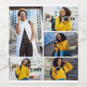 Ontwerp je eigen 5 fotocollage wijn etiket (Enkel label)