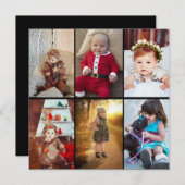 Ontwerp je eigen 6 foto collage feestdagenkaart (Voorkant / Achterkant)