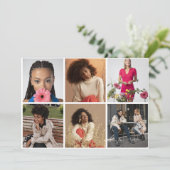 Ontwerp je eigen 6 fotocollage bedankkaart (Staand voorkant)