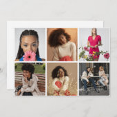 Ontwerp je eigen 6 fotocollage bedankkaart (Voorkant / Achterkant)