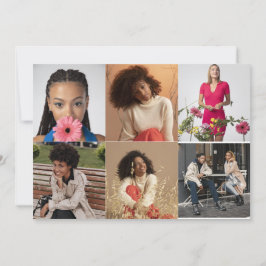 Ontwerp je eigen 6 fotocollage bedankkaart