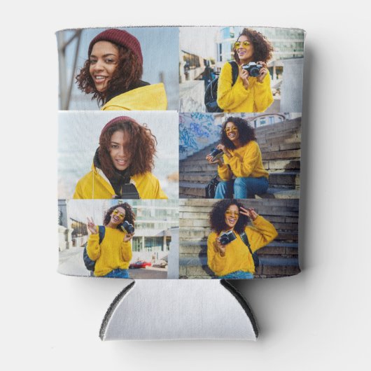 Ontwerp je eigen 6 fotocollage blikjeskoeler (Voorkant)