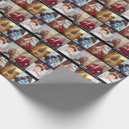 Ontwerp je eigen 6 fotocollage cadeaupapier (Hoek)