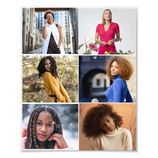 Ontwerp je eigen 6 fotocollage foto afdruk (Voorkant)