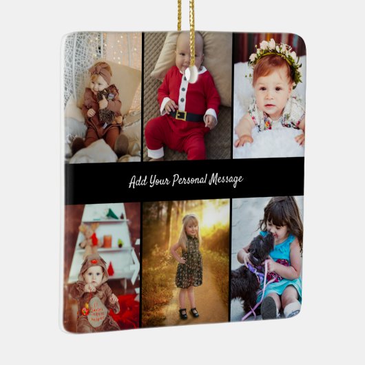 Ontwerp je eigen 6 fotocollage keramisch ornament (Rechts)