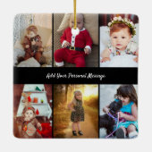 Ontwerp je eigen 6 fotocollage keramisch ornament (Achterkant)