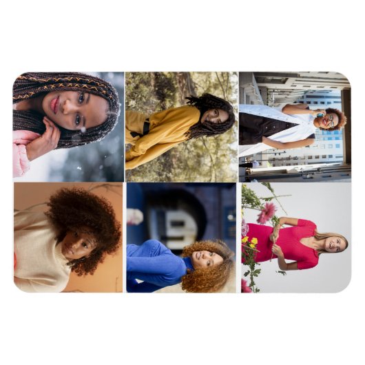 Ontwerp je eigen 6 fotocollage magneet (Horizontaal)