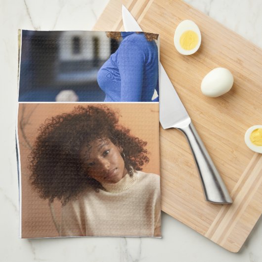 Ontwerp je eigen 6 fotocollage theedoek (Quarter Fold)