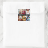Ontwerp je eigen 6 fotocollage vierkante sticker (Tas)