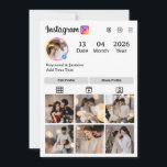 Ontwerp Je Eigen 7 Foto Collage Kaart<br><div class="desc">Ontwerp je 7-foto collage met een Instagram-achtige interface! Vervang eenvoudig de afbeelding door je favoriete foto's in 6 aanpasbare frames en 1 profielfoto. Dit is perfect voor het delen van herinneringen,  het vertellen van een verhaal of het maken van een stijlvol visueel raster — allemaal in één kant-en-klare lay-out.</div>