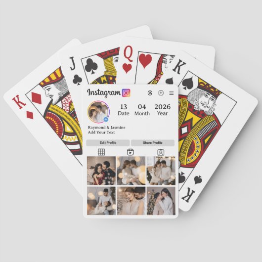 Ontwerp Je Eigen 7 Foto Collage Pokerkaarten (Achterkant)