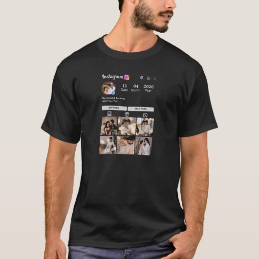 Ontwerp Je Eigen 7 Foto Collage T-shirt (Voorkant)