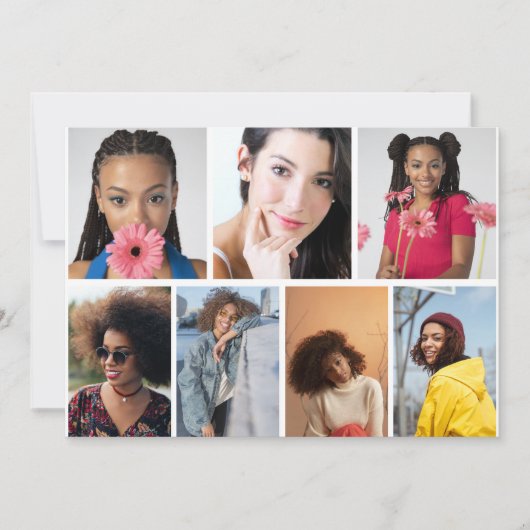 Ontwerp je eigen 7 fotocollage aankondiging (Voorkant)