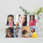 Ontwerp je eigen 7 fotocollage aankondiging (Staand voorkant)