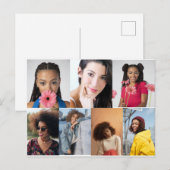 Ontwerp je eigen 7 fotocollage briefkaart (Voorkant / Achterkant)