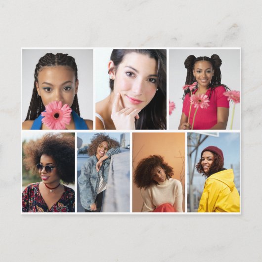 Ontwerp je eigen 7 fotocollage briefkaart (Voorkant)