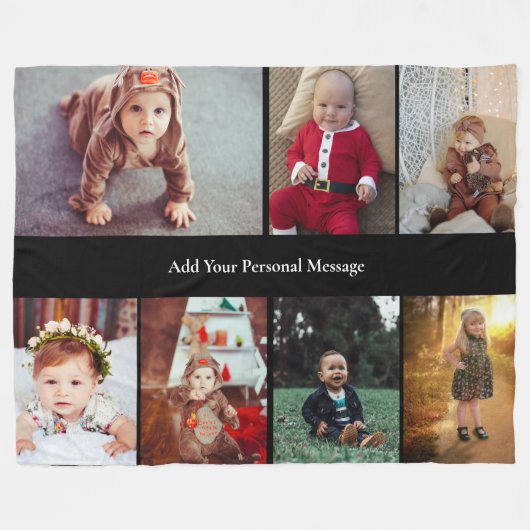 Ontwerp je eigen 7 fotocollage fleece deken (Voorkant (Horizontaal))