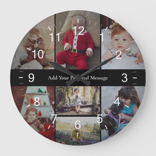 Ontwerp je eigen 7 fotocollage grote klok (Voorkant)