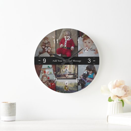 Ontwerp je eigen 7 fotocollage grote klok (Huis)