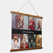 Ontwerp je eigen 7 fotocollage hangend wandkleed (Gebogen)