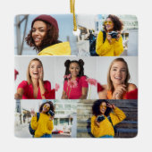 Ontwerp je eigen 7 fotocollage keramisch ornament (Voorkant)