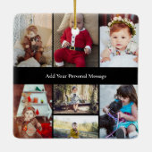 Ontwerp je eigen 7 fotocollage keramisch ornament (Achterkant)