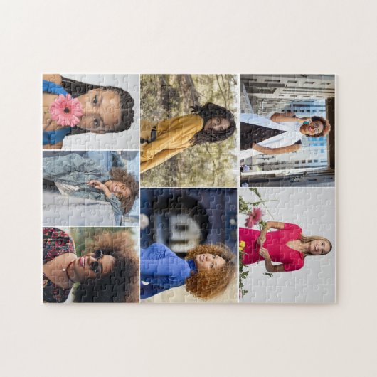 Ontwerp je eigen 7 fotocollage legpuzzel (Horizontaal)