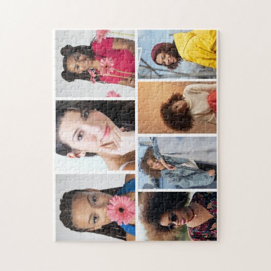 Ontwerp je eigen 7 fotocollage legpuzzel (Verticaal)
