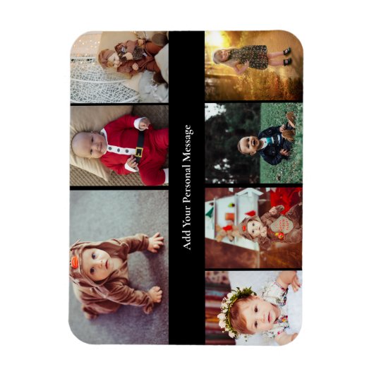Ontwerp je eigen 7 fotocollage magneet (Verticaal)