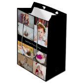 Ontwerp je eigen 7 fotocollage medium cadeauzakje (Voorkant Gekanteld)