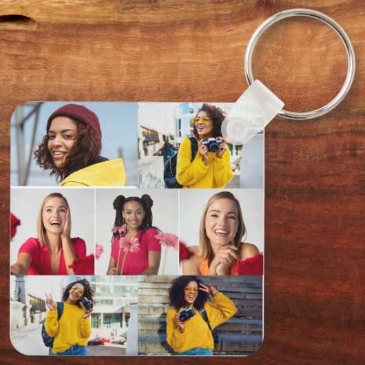 Ontwerp je eigen 7 fotocollage sleutelhanger (Achterkant)