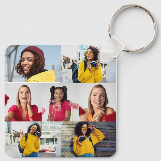 Ontwerp je eigen 7 fotocollage sleutelhanger (Achterkant)