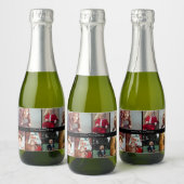 Ontwerp je eigen 7 fotocollage sparkling wijnetiket (Flessen)