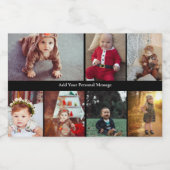 Ontwerp je eigen 7 fotocollage sparkling wijnetiket (Enkel label)