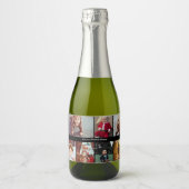 Ontwerp je eigen 7 fotocollage sparkling wijnetiket (Voorkant)