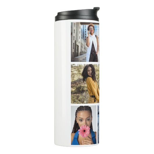 Ontwerp je eigen 7 fotocollage thermosbeker (Gedraaid links)